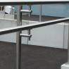 Poteau double main courante rampe ERP PMR pose au sol en inox 304 brossé 14