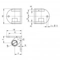 Platine de fixation ronde d'angle rentrant de poteau ø 42,4mm inox 304 1