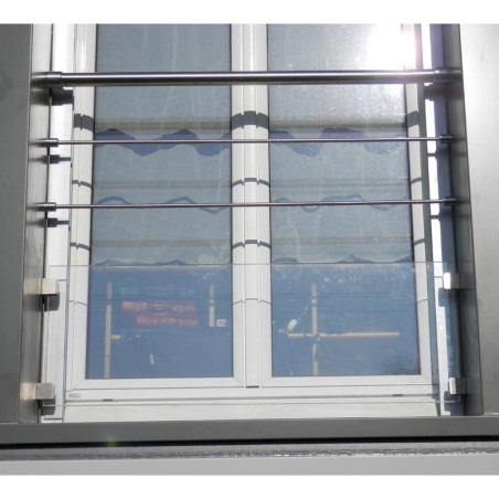 Garde corps de porte fenetre moderne en inox en kit