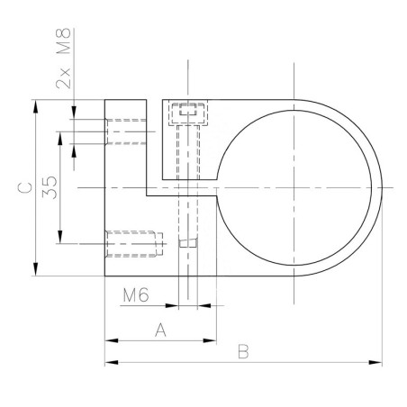 Collier de fixation de tube rond diamètre 42,4 mm en inox 304 brossé