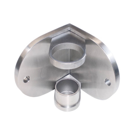 Platine de fixation ronde d'angle rentrant de poteau ø 42,4mm inox 316