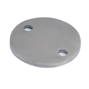 Platine à souder ronde inox 304 diamètre 120 mm épaisseur 6 mm 2 trous de 11 mm