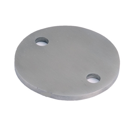 Platine à souder ronde inox 304 diamètre 120 mm épaisseur 6 mm 2 trous de 11 mm