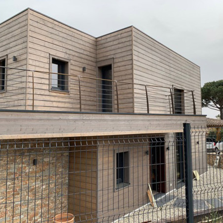 Garde corps terrasse acier design en kit 6 lisses et main courante