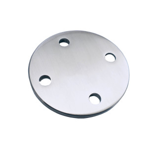 Contre-platine ø 100 mm épaisseur 6 mm 4 trous dont 2 fraisés en inox 304 brossé