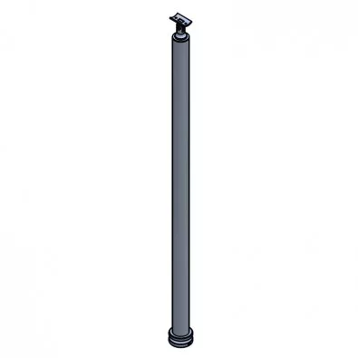 Poteau simple garde corps pose traversante avec support main courante