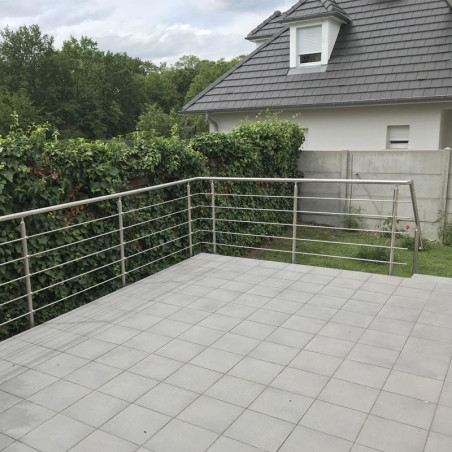Garde corps inox en kit 5 barres à l'anglaise : rampe escalier, terrasse, balcon, mezzanine