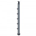 Poteau garde corps 5 barres pose traversante et support main courante 0