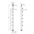 Poteau garde corps 6 barres pose traversante et support main courante 1