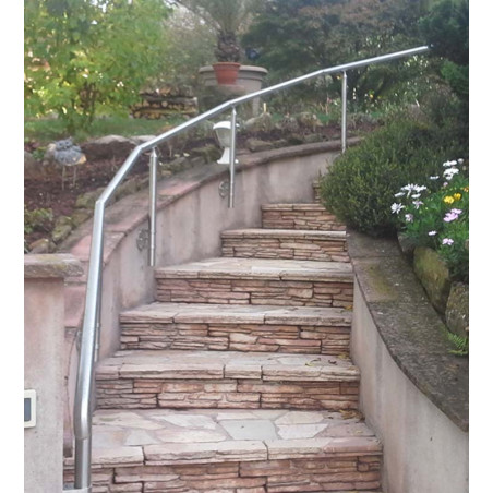 Main courante inox pose latérale sur muret en kit