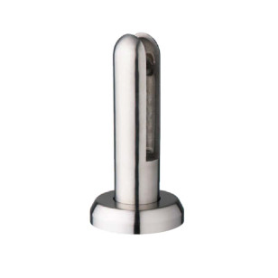 Pince à verre fixation au sol haute sécurité, ronde, en inox 316 brossé pour vitrage 10,76-16,76 mm