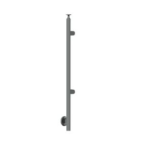 Poteau départ droite pour verre 8,76 mm en inox 316 brossé pose à l'anglaise