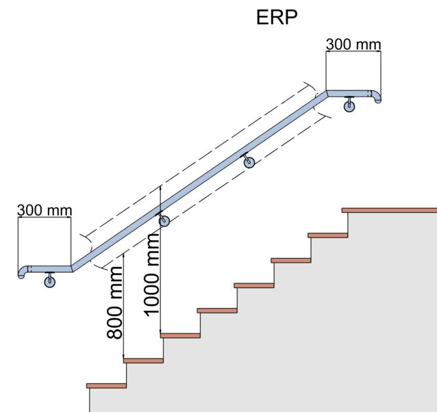 longueur main courante erp