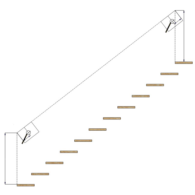 tracage emplacement des supports de rampe escalier