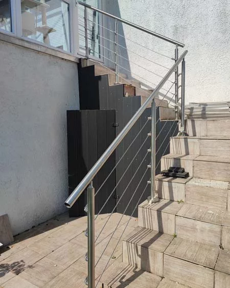 rambarde escalier a cables tendus en inox