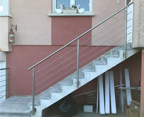 garde corps escalier exterieur en inox fixation anglaise