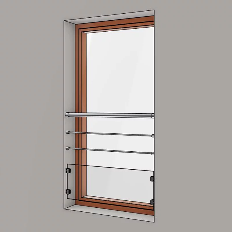 garde corps fenetre design verre et barres