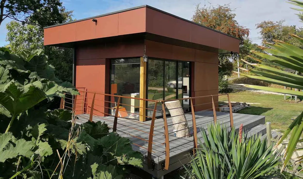 garde corps acier terrasse finition rouille