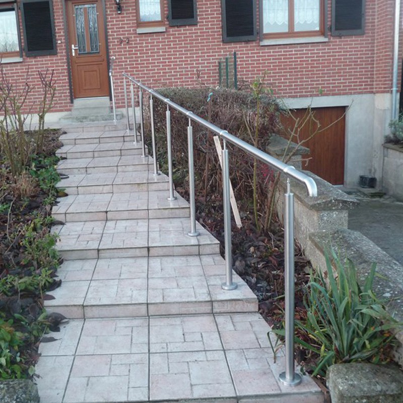 rampe escalier exterieur et main courante inox brossé