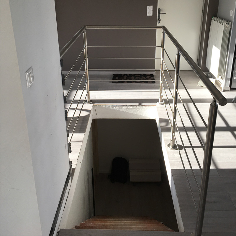 balustrade de mezzanine en inox sur tremie d escalier